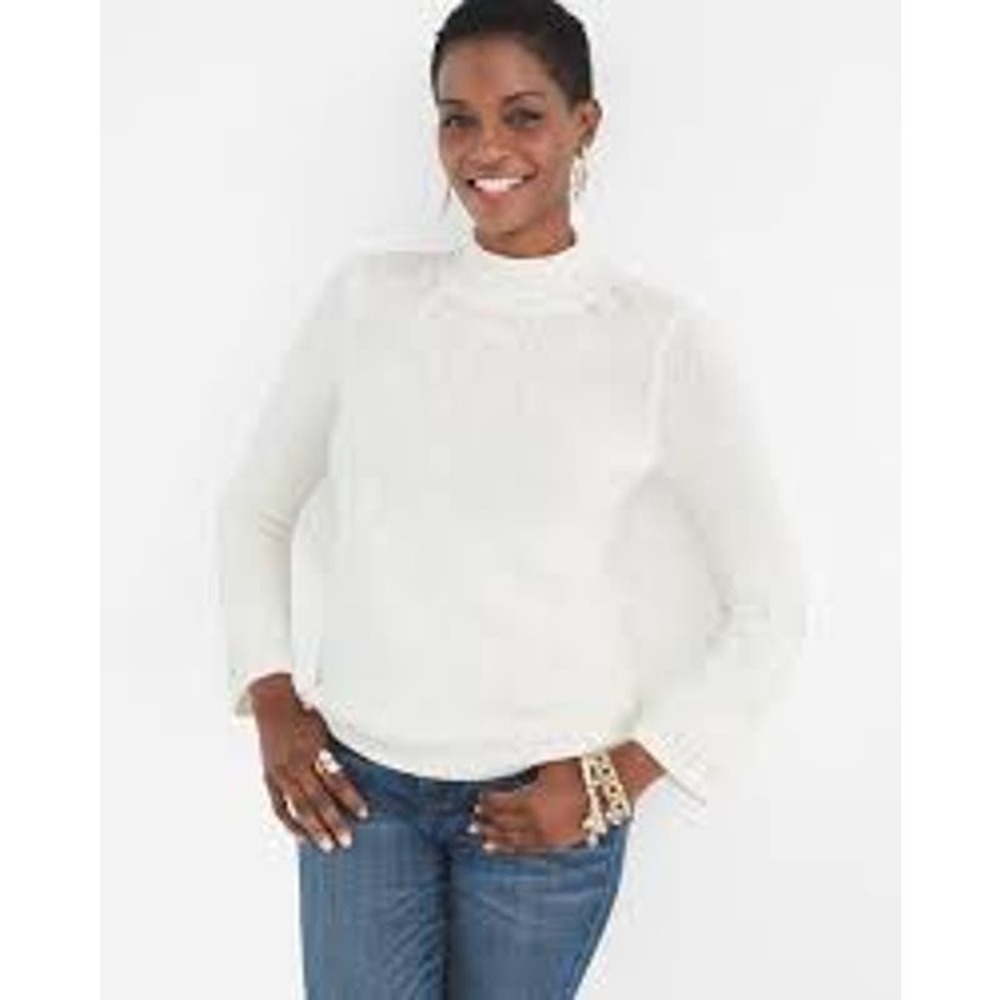 NWT Chico's Women's Embellished Mock Pullover Sweater. Size 3P/XL Petite‎ - Picture 2 of 10